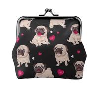 Joli portefeuille en forme de carlin pour femme, porte-monnaie pour femme, petit portefeuille pour femme, élégant et personnalisé, noir, One Size, Art déco