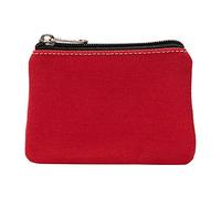 Joli portefeuille fin pour femme - Sac à cartes en tissu simple - Petit sac de rangement (rouge, taille unique)