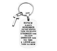 Joli portefeuille pour femme avec lettres oubliées et ornements d'amour Porte-clés de Noël My Never 26 Nephew To I You Porte-clés taxers et étourdissements pour femme, t, taille unique