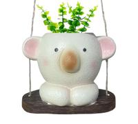 Joli pot de fleurs à bascule en résine - Joli pot à bascule pour fleurs - Expression souriante - Vase artistique pour l'intérieur et l'extérieur - Conservation des en pot