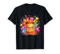 Joli Pot Kawaii au Beurre d'arachide avec cœurs colorés T-Shirt