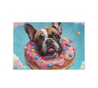 Joli puzzle en forme de beignet de bouledogue de dessin animé robuste de 2 mm pour adultes, familles 1000 pièces