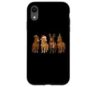 Joli Pyjama de Noël Amusant avec lumières de Noël pour Amoureux des Animaux Coque pour iPhone XR