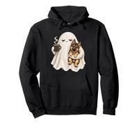 Joli Pyjama d'halloween fantôme fatigué Tenant Un Berger Allemand Sweat à Capuche