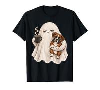 Joli Pyjama d'halloween fantôme fatigué Tenant Un Boxer Chiot T-Shirt