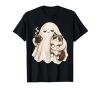Joli Pyjama d'halloween fantôme fatigué Tenant Un Chat Ragdoll T-Shirt