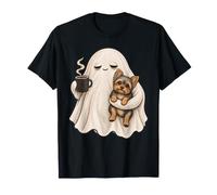 Joli Pyjama d'halloween fantôme fatigué Tenant Yorkshire Terrier T-Shirt