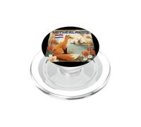 Joli Renard avec Moulin à Vent et Drapeau des Pays-Bas PopSockets PopGrip pour MagSafe