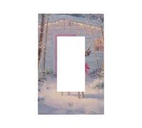 Joli renne avec nœud rouge en satin blanc - Plaque murale à bascule simple - Décoration pour la maison, la cuisine, la salle de bain