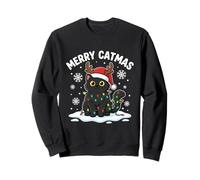 Joli Renne lumières de Noël pour Chaton et Chat Père Noël Pyjama Sweatshirt