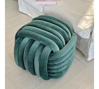 Joli repose-pieds en élasthanne tissé, banc à chaussures en coton PP épais et doux, antidérapant pour chambre à coucher, salon, canapé, entrée, balcon (50 x 50 x 45 cm, vert foncé)