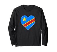 Joli République Démocratique Congo Drapeau RDC Fans Fierté Manche Longue