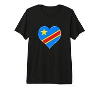 Joli République Démocratique Congo Drapeau RDC Fans Fierté T-Shirt Haut de Gamme
