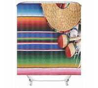 Joli Rideau de Douche Long, Rideaux de Douche à l'intérieur des Lignes en Polyester, Rideau de Chapeau tissé pour Printemps, été, Automne Hiver, 165 x 200 cm, Marron