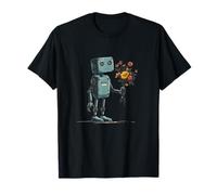 Joli robot avec des fleurs pour un geste doux T-Shirt