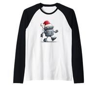 Joli Robot avec des vêtements de Père Noël pour garçons et Filles Manche Raglan