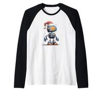 Joli Robot de Noël pour Les Amateurs de Père Noël Manche Raglan