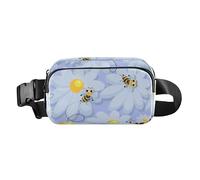 Joli sac à bandoulière avec sangle réglable pour voyage, course à pied, randonnée, essaim porte-bonheur camomille pour femmes, hommes, adolescents, Fleur de camomille Good Luck Swarm, Taille unique