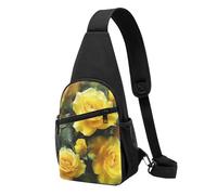 Joli sac à bandoulière imprimé rose jaune léger, sac à dos à bandoulière réglable pour hommes, femmes, enfants, Noir , Taille unique, Sac à dos de