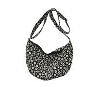 Joli sac à bandoulière tendance et pratique en tissu avec une grande capacité pour les amateurs de mode urbaine Cadeau pour femme école, Noir , One Size