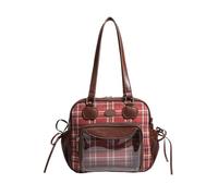 Joli sac à bandoulière transparent style japonais en polyuréthane pratique sous les aisselles diverses options de transport pour l'école ou les voyages japonais transparent, Couleur caramel., One Size