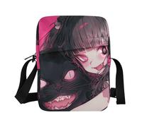 Joli sac à bandoulière vert pour femme - Sac à bandoulière pour femme - Sangle réglable pour le travail - Noir - Anime psycho