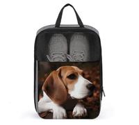 Joli sac à chaussures Beagle - Organiseur de chaussures de voyage résistant à l'eau - Avec fermeture éclair - Gris - Taille unique - Moderne, gris, Taille unique, Moderne