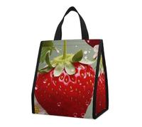 Joli sac à déjeuner isotherme en forme de fraise pour homme et femme, sac d'épicerie réutilisable, grand sac isotherme étanche, sac fourre-tout pliable et portable pour le travail, le camping, le