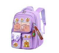Joli Sac à Dos décontracté, Parfait pour Les Adolescents et Les élèves du Primaire, accompagné d'un Charm Mignon et d'une Carte en Cadeau.,Violet,Large Size