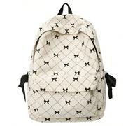 Joli sac à dos plissé avec nœud en blocs de couleurs, style campus doux pour fille, adapté pour sortir, voyager, faire du shopping, peut accueillir des ordinateurs portables et des manuels scolaires, 