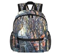 Joli sac à dos pour enfant - Chouette magique de chasse et souris moderne pour enfants pour la maternelle, l'école, les filles et les petits enfants, Multicolore 11., 25.4x10x30 CM/10x4x12 in