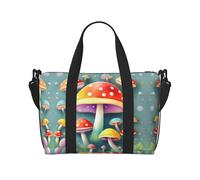 Joli sac à main à bandoulière imprimé champignons colorés pour femme, adapté pour le travail, le fitness, les voyages, sac à bandoulière tendance et polyvalent