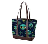 Joli sac à main Alien-78 vert pour femme en cuir délavé doux et sacs à main durables, Multicolore 04, 33.8x12x31cm/13.3x4.7x12.2 in