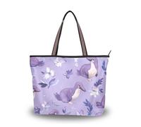 Joli sac à main en tissu de soie violet Platypus à fermeture éclair pour femmes, sacs à main réutilisables pour femmes 2025