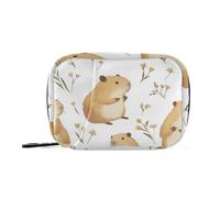 Joli sac à médicaments Capybara de dessin animé blanc avec compartiments détachables, pilulier portable de voyage pour sac à main