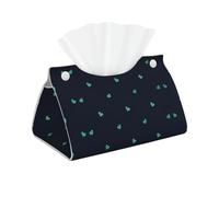 Joli sac à mouchoirs long en cuir avec fond bleu, double face, imperméable et durable