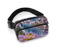 Joli sac banane avec papillon violet pour homme et femme - Sac banane réglable décontracté pour voyage, sport, randonnée, blanc, 20,1 x 13 cm, blanc, 7.9x5.1inches