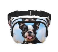 Joli sac banane Boston Terrier pour femme - Imperméable et réglable - Sac banane tendance et décontracté - Pour la course à pied, l'entraînement, la randonnée, les voyages, noir, taille unique, Noir ,