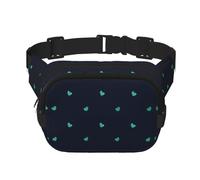 Joli sac banane carré double couche fond bleu pour activités de plein air telles que le sport, les voyages, la randonnée, le cyclisme, Noir , Taille unique