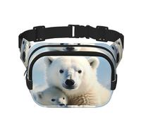 Joli sac banane en polaire pour homme et femme - Sac banane double réglable pour voyage, sport et quotidien, Joli ours polaire., Taille unique