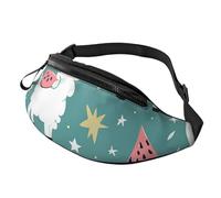 Joli sac banane imprimé lama avec prise casque, sac banane personnalisé unisexe pour la course à pied, la randonnée, pour homme et femme, Noir , Taille unique, Sacs à dos Sling