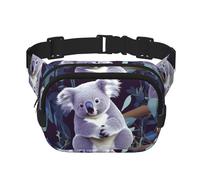 Joli sac banane Koala pour femme - Imperméable et réglable - Sac banane tendance et décontracté - Pour la course à pied, l'entraînement, la randonnée, les voyages, noir, taille unique, Noir , Taille