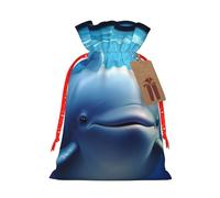 Joli sac cadeau en toile de jute avec cordon de serrage avec étiquette, pochette réutilisable en lin pour Noël, anniversaire, fête, petit emballage cadeau M