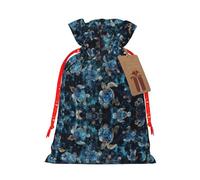 Joli sac de Noël avec cordon de serrage imprimé tortue de mer 12,9 x 17,5 cm pour fête de Noël, emballage cadeau d'anniversaire
