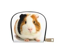 Joli sac de rangement en cuir synthétique avec fermeture éclair pour cartes de crédit et cochon d'Inde, blanc, Taille unique