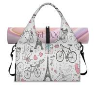 Joli sac de sport avec compartiment à chaussures Motif Tour Eiffel de Paris, couleur, L, Sac de voyage