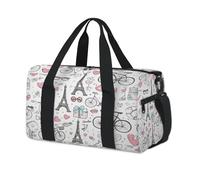 Joli sac de sport avec motif Tour Eiffel de Paris pour enfants, filles, garçons, femmes, hommes, pour la nuit, le week-end, le voyage, le sport, le sport