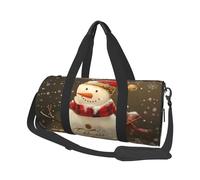 Joli sac de sport avec poche humide et compartiment à chaussures Motif lama floral Pour homme et femme, Bonhomme de neige de Noël., Taille unique, Sac de voyage