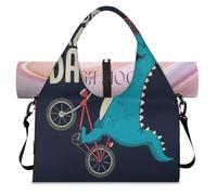 Joli sac de sport dinosaure pour femme et homme - Sac de w nd avec compartiment à chaussures - Sac fourre-tout à bandoulière pour yoga, gym, voyage, couleur, L, Organiseur de sac