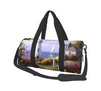 Joli sac de sport imprimé carlin avec poche humide et compartiment à chaussures, sac de voyage pour homme et femme, Vert écume de mer, Taille unique, Sac de voyage